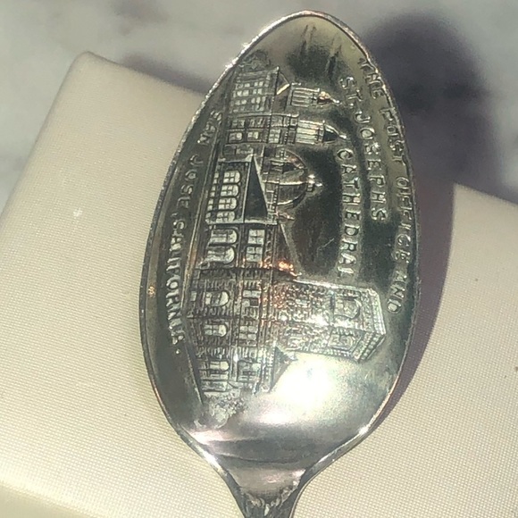 Vtg Sterling Silver San Jose California Souvenier Spoon Post & Cathedral 4.2” - Picture 4 of 7